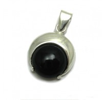 PE001279 Sterling silver pendant solid 925 with natural black onyx 